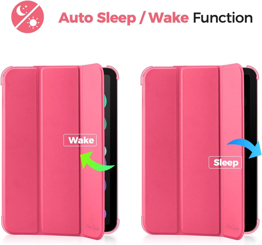Procase Smart Case for Ipad Mini 7 A17 Pro 2024/Ipad Mini 6 2021 8.3 Inch Ipad Mini 7Th/6Th Gen Case, Hard Back Cover for Ipad Mini 8.3" 7Th Gen A2995/A2996/A2993/6Th Gen A2567 A2568 A2569 -Melonpink
