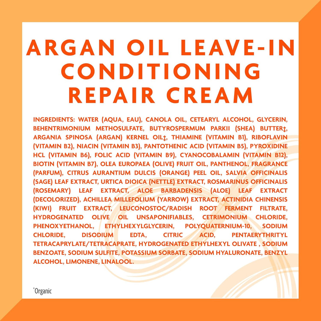 Cantu Leave-In Conditioning Repair Cream with Argan Oil, 16 Oz (Packaging May Vary)