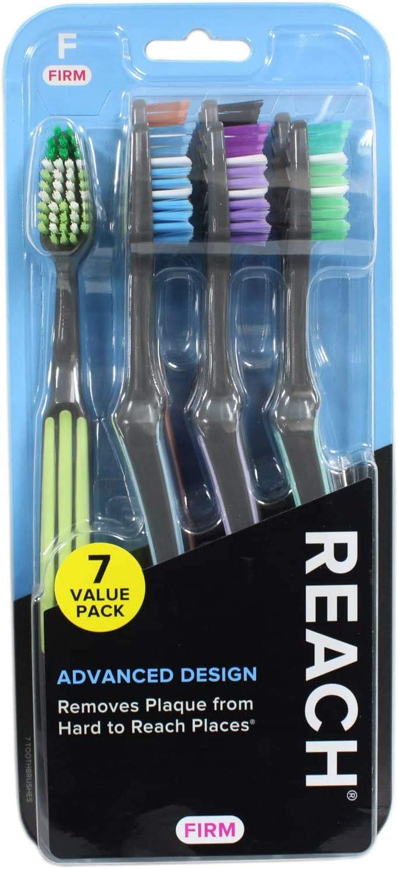 REACH Advanced Design Adult Toothbrush, Firm, 7 Count