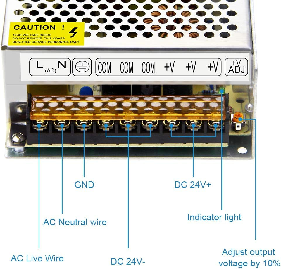 SHNITPWR 24V Power Supply 10A 240W AC DC Adapter, DC 24 Volt 10 Amp Switching Power Converter Transformer LED Driver 110V / 220V AC in for LED Light Strip 3D Printer CCTV Security System LCD Monitor