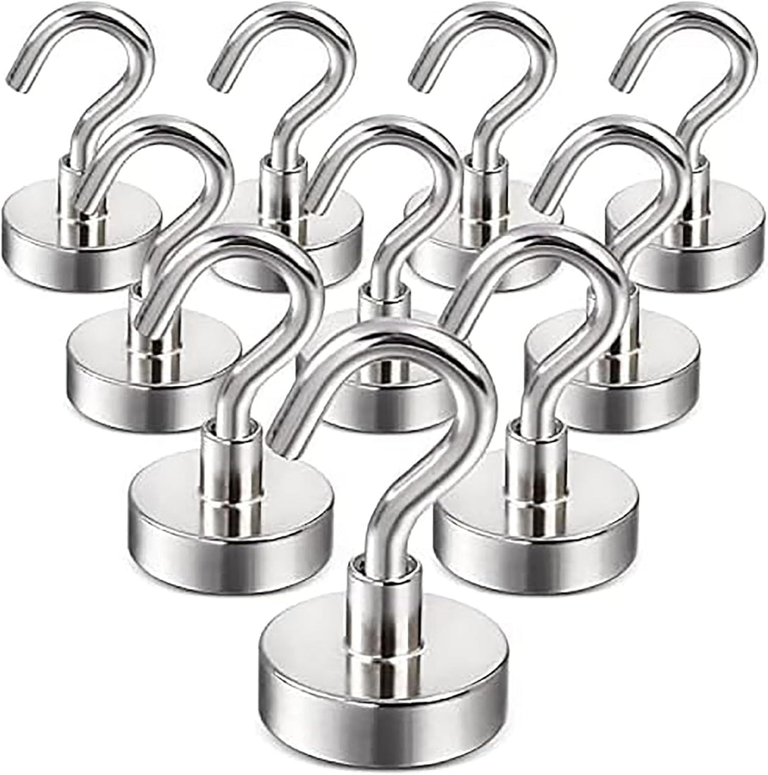 DIYMAG Magnetic Hooks, 30Lbs Strong Magnet Hooks for Kitchen, Home, Cruise, Workplace, Office and Garage, Pack of 10