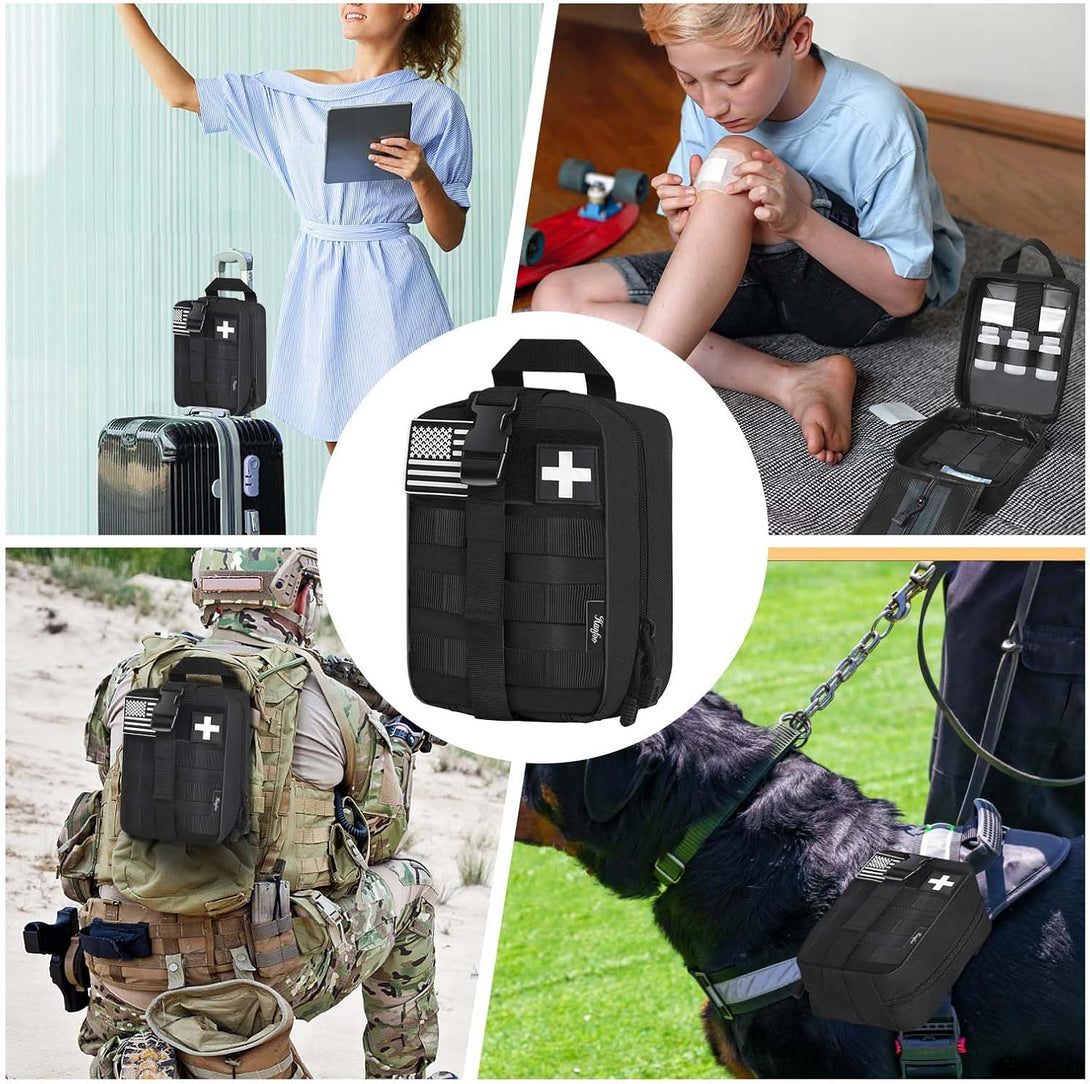 Medical Molle Pouch Tactical - 1000D Nylon First Aid Pouch, Big Capacity EMT Pouch Utility, Heavy Duty Military Grade Rip-Away Ifak Pouch for Home and Outdoor Activities（Bag Only