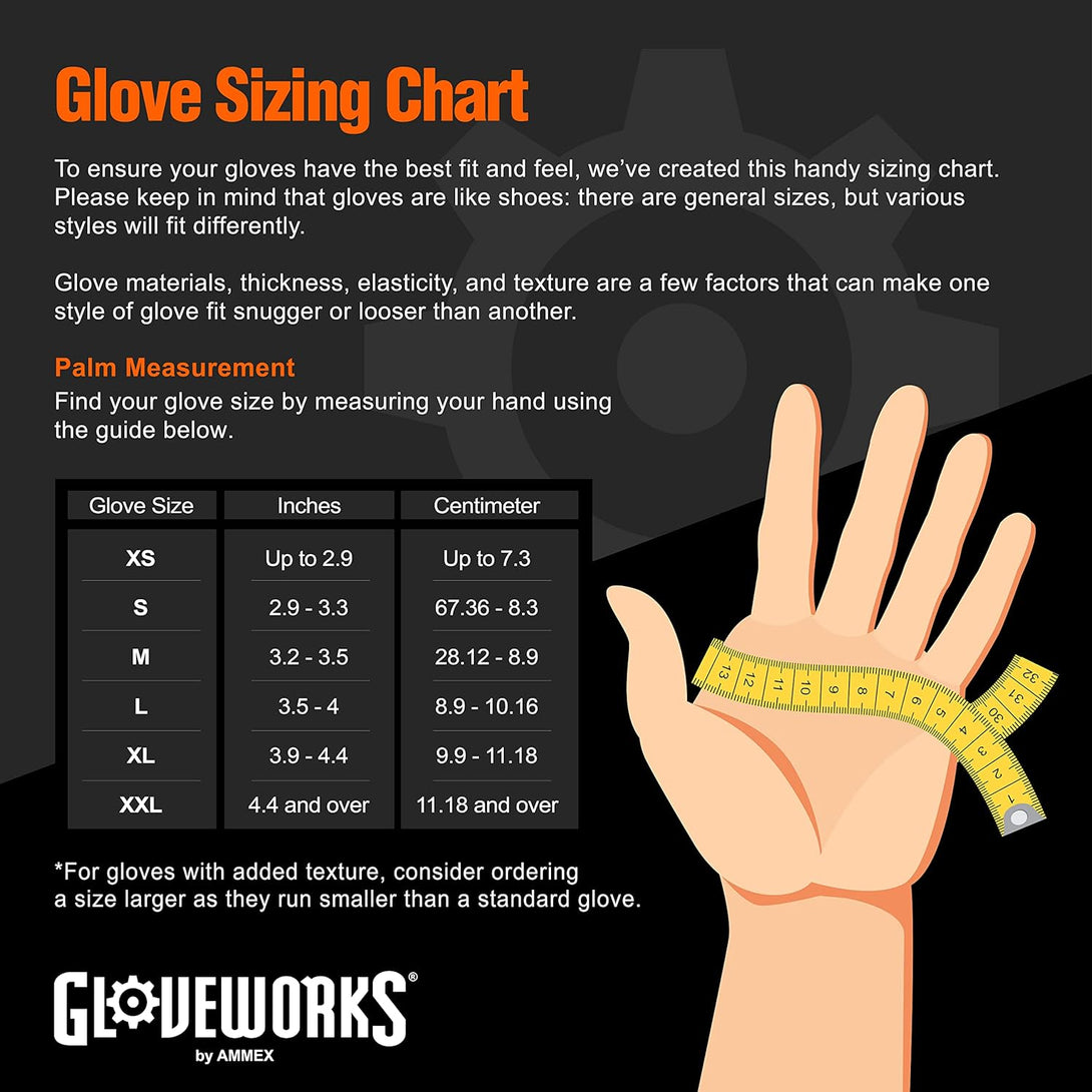 GLOVEWORKS HD Orange Nitrile Gloves, 8 Mil Nitrile Disposable Gloves with Raised Diamond Texture, Mechanic Gloves Disposable