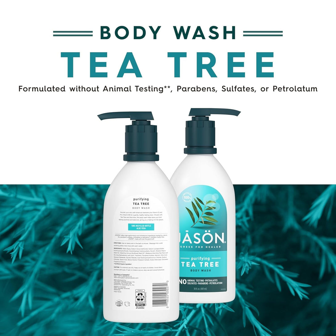 JASON Tea Tree Purifying Body Wash, for a Gentle Feeling Clean, 30 Fluid Ounces