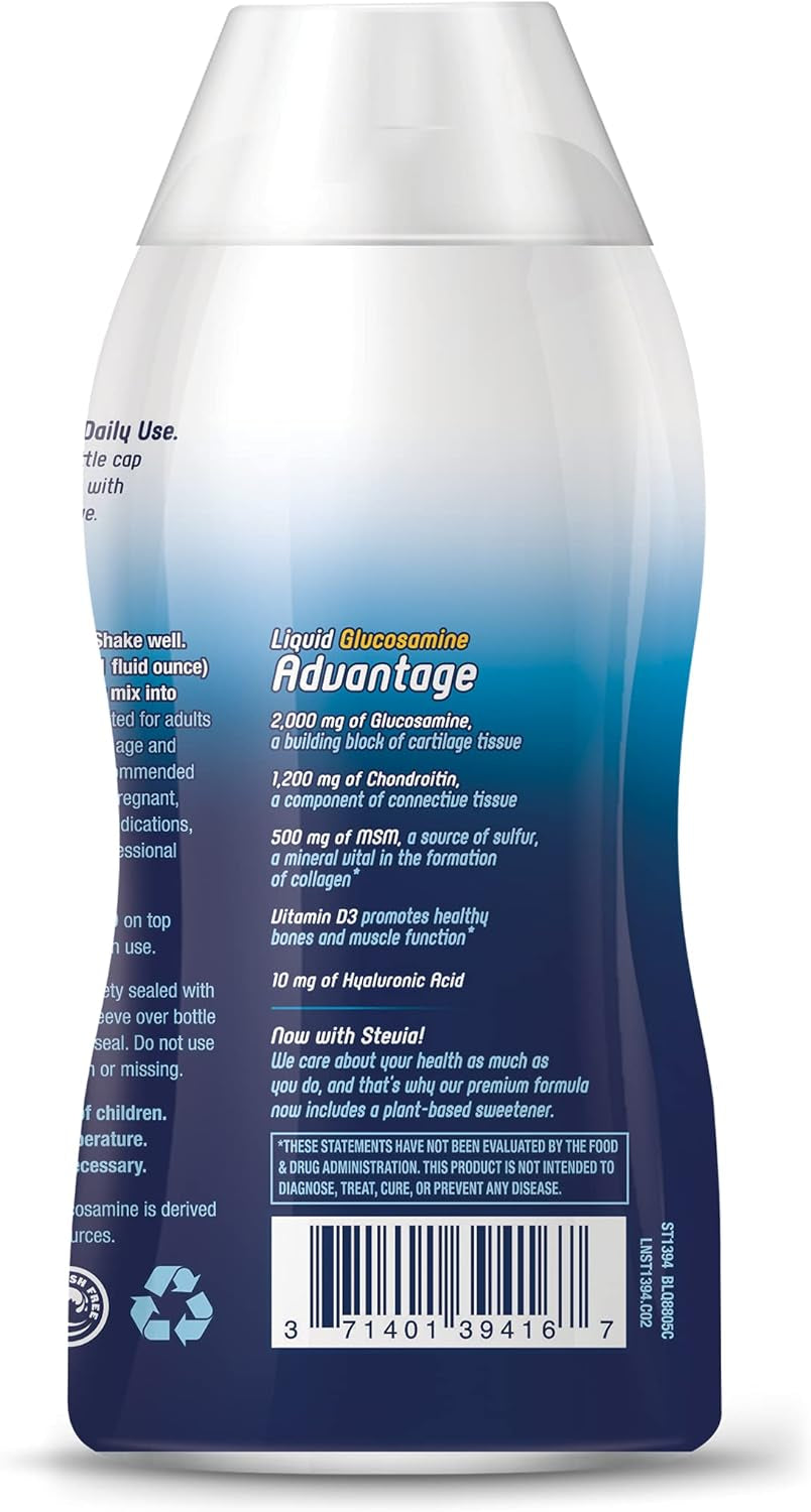 Nature'S Way Joint Movement Glucosamine Fast Absorbing Liquid, Ultra Strength, Supports Healthy Bones*, Chondroitin, and MSM with Vitamin D3, Berry Flavored, 16 Fl Oz (Packaging May Vary)