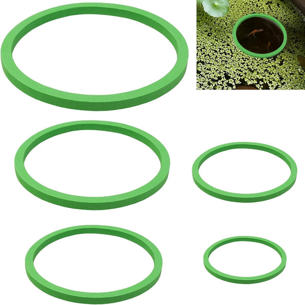 5Pcs Aquarium Floating Plant Rings and Fish Feeding Rings,Aquarium Floating Plant Corral,Fish Feeding Rings Floating for Keeping Food Plants in Place and Out of Filter for Fish Tanks (Green)