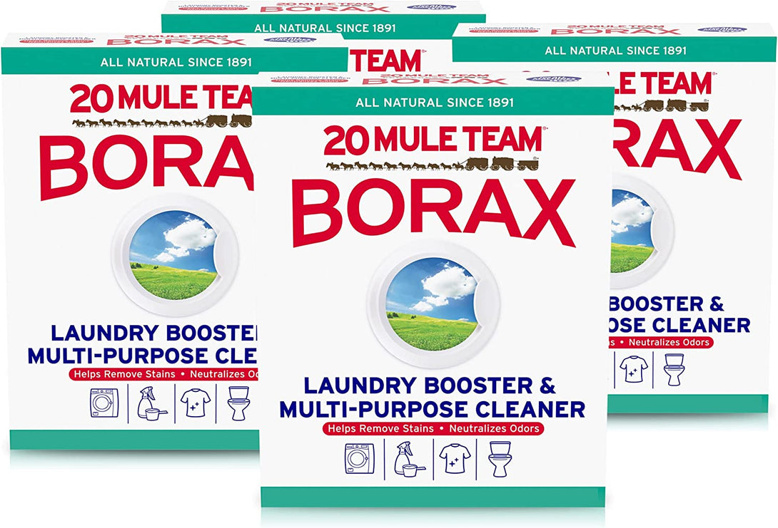 20 Mule Team All Natural Borax Detergent Booster & Multi-Purpose Household Cleaner, 65 Ounce, 4 Count