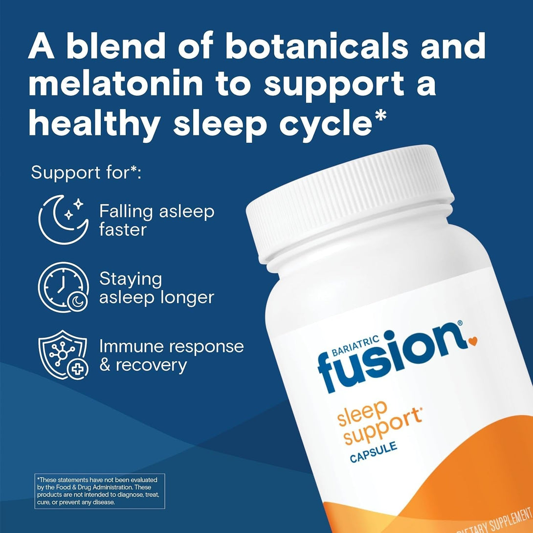 Bariatric Fusion Sleep Support | Vegan Sleep Supplement with Melatonin and Ashwagandha | Bariatric Vitamin for Adults* | Gluten, Dairy and Soy Free | Non-Gmo | 60 Capsules