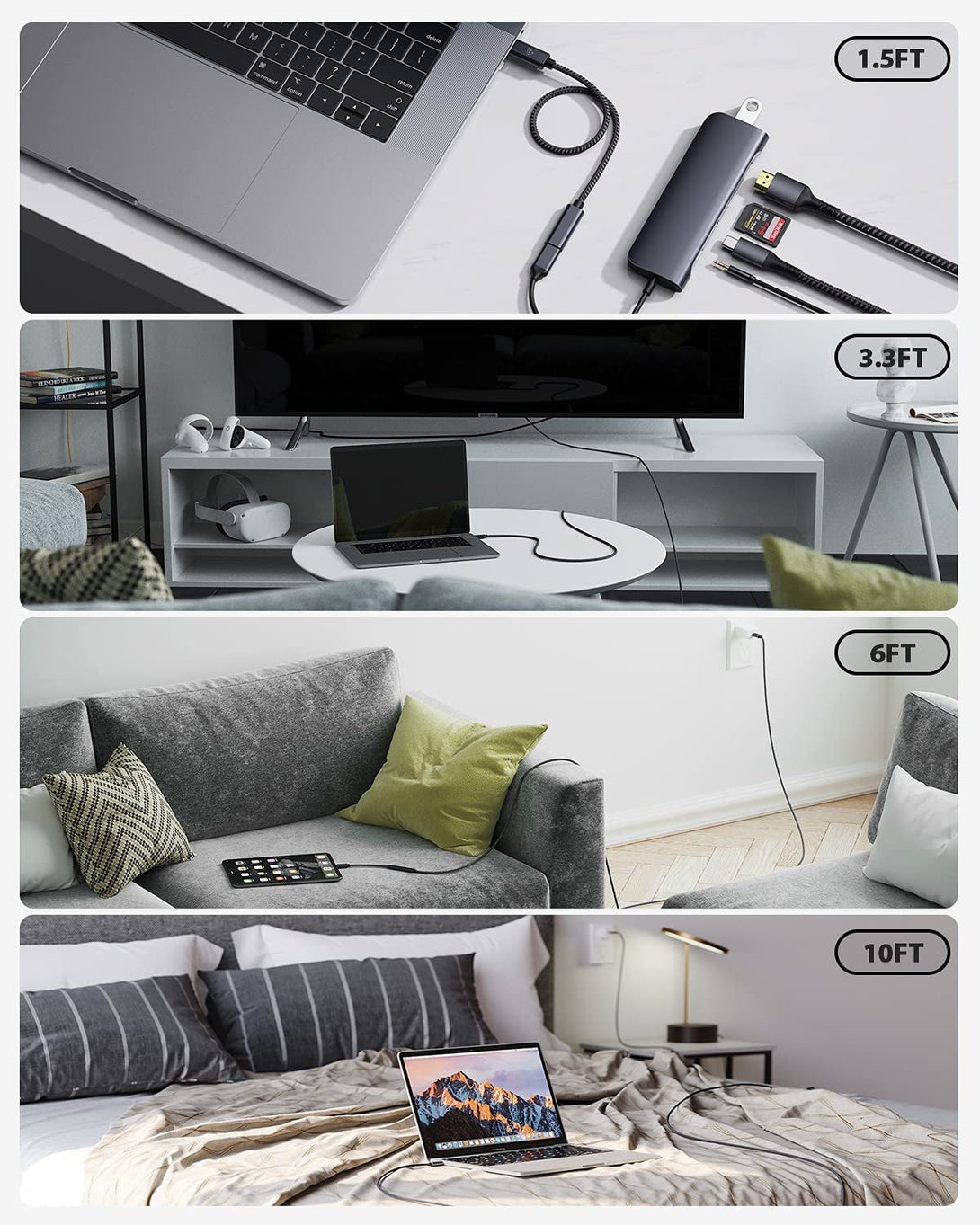 USB C Extension Cable (20Gbps/240W/3.3Ft), Faracent USB 3.2 Type C 3.1 Male to Female Extension Charging & Sync for Iphone 16 15 Pixel PSVR2 Macbook Air Pro/New Ipad Dell XPS Surface Book and More