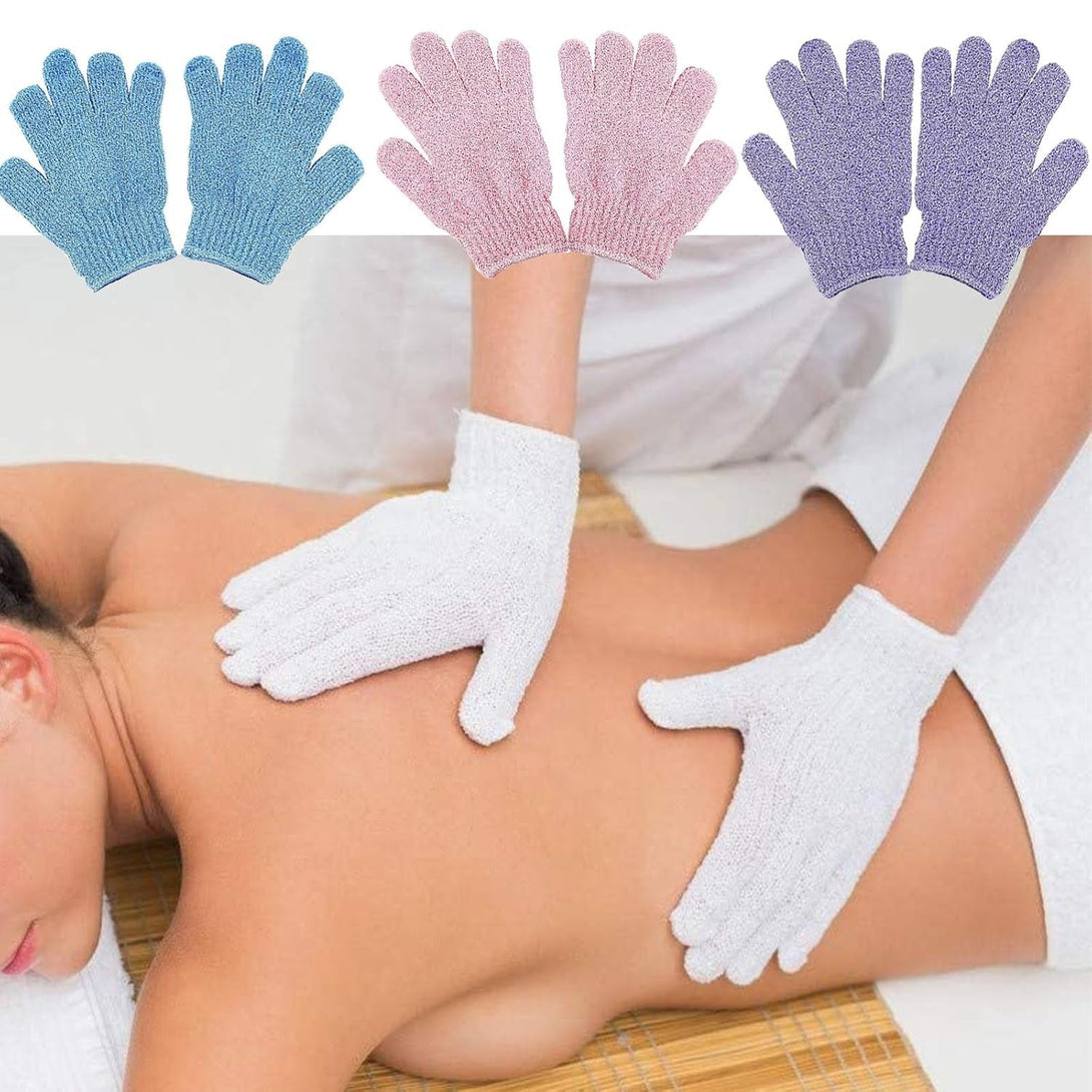 8 PCS ROTOPATA Deep Exfoliating Gloves Mitt with Hanging Loop for Shower, Spa, Body Scrubs, Dead Skin Cell Remover Bathing Accessories