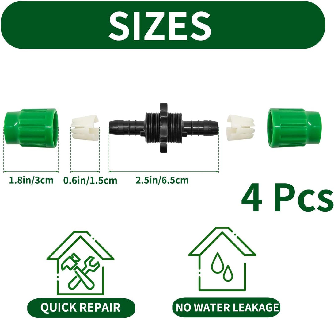 4 Pack Easy Install Hose Repair Kit,Greener Plastic Hose Repair Accessories for 3/4" or 5/8" Garden Hose Fittin