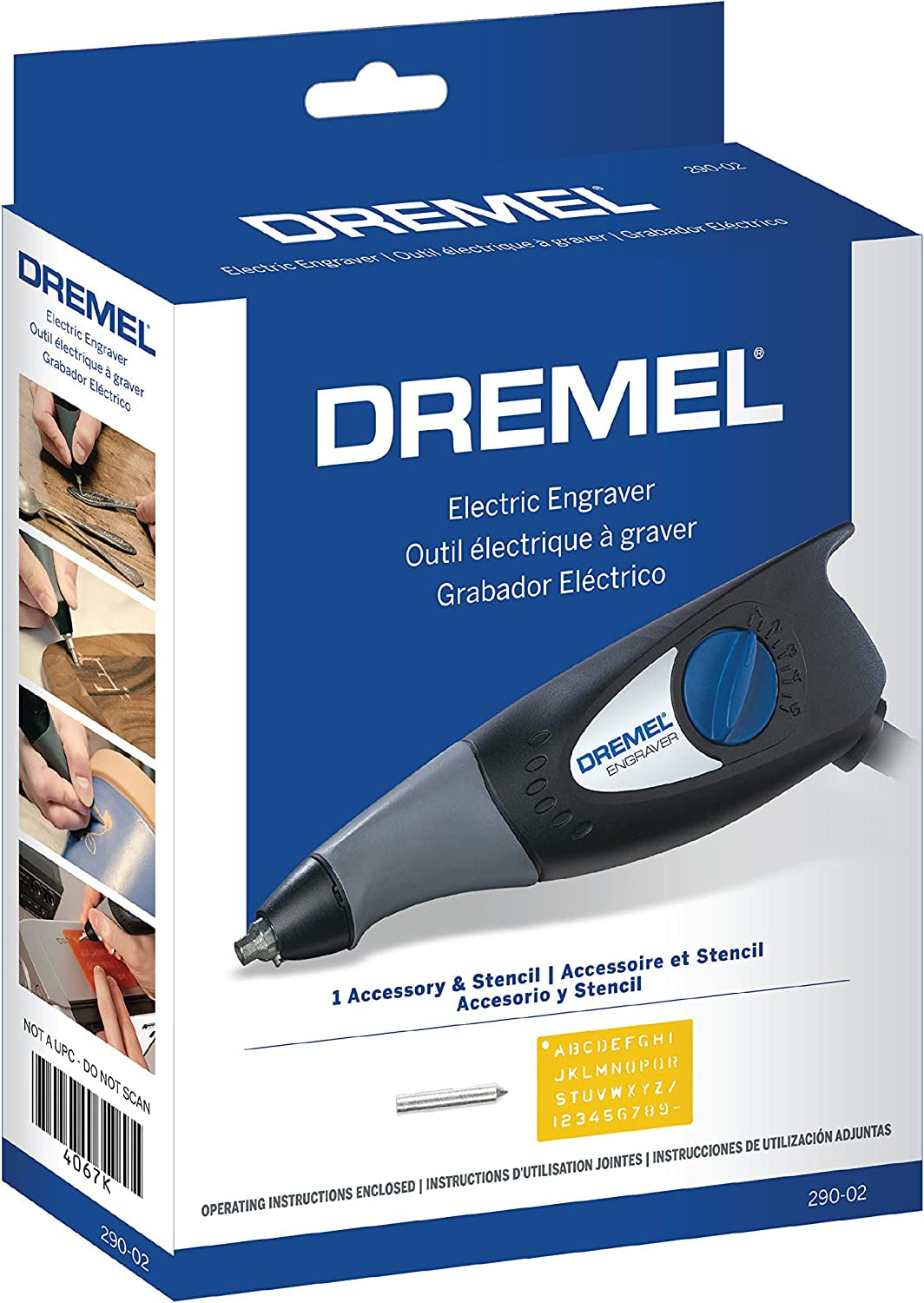 Dremel 120-Volt Engraver Rotary Tool with Stencils - Crafting Machine Perfect for DIY Personalizing and Engraving Leather, Metal, Glass, and Wood , Black, 290-02