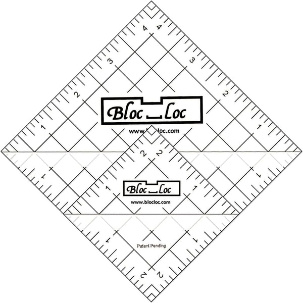 Bloc Loc - Half Square Acrylic Triangle Ruler Set #6, 2.5"And 4.5"