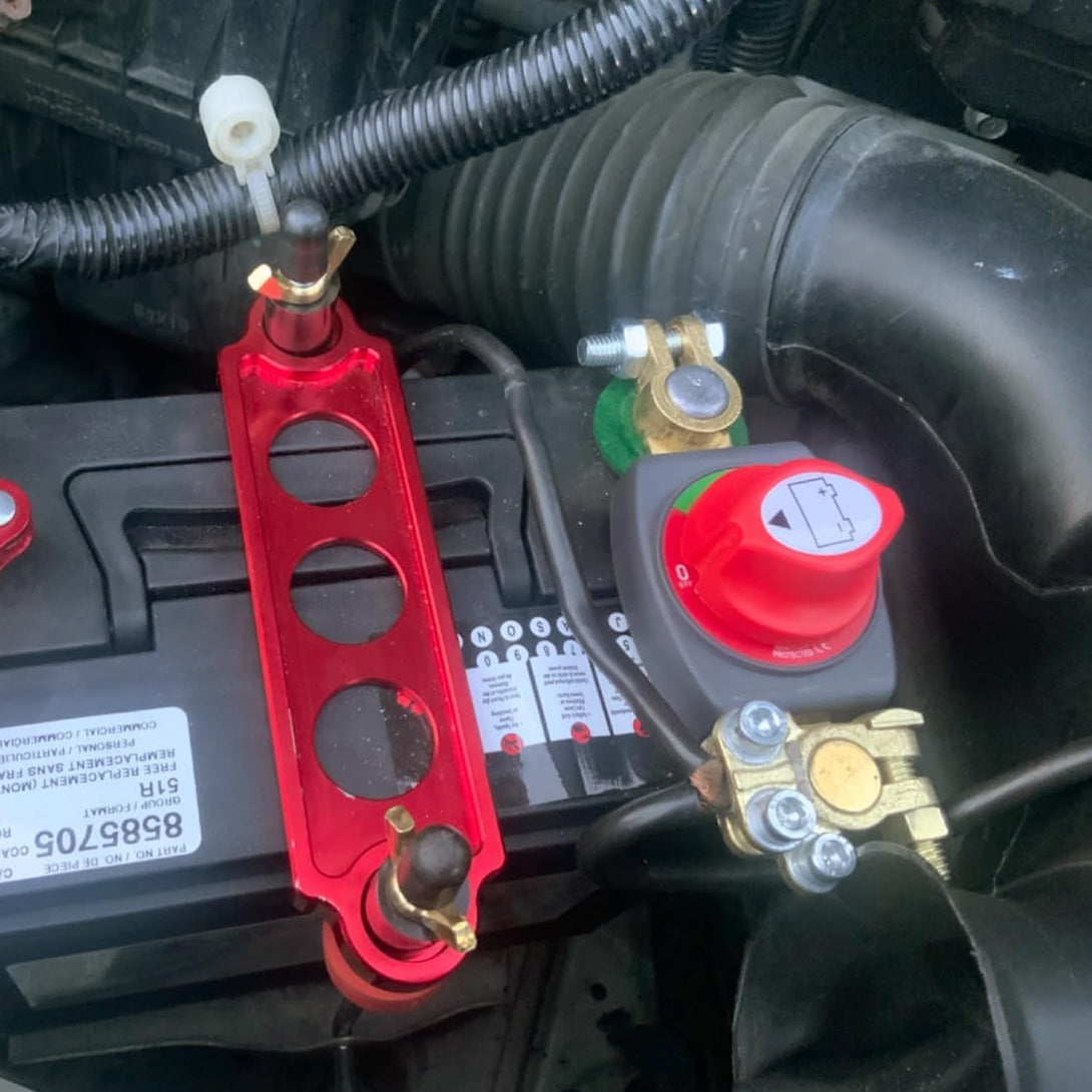 Ampper Top Post Battery Disconnect Switch, 12-48 V Battery Power Cut Master Switch Disconnect Isolator for Car, Vehicle, RV and Boat (Negative, On/Off)