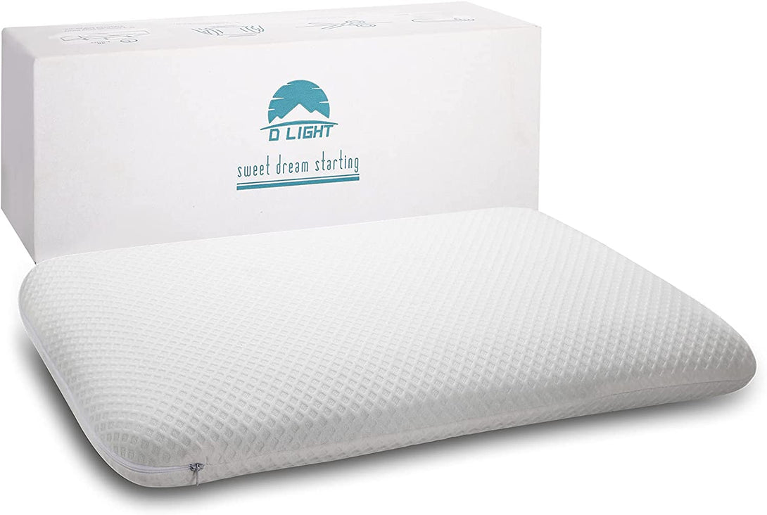 Slim 3.2" Stomach Sleeping Memory Foam Pillow-Thin, Flat, Soft yet Supportative for Belly, Back& Stomach Sleepers