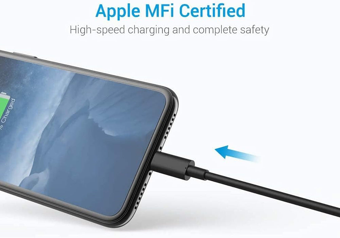 Lightning Cable Mfi Certified - Iphone Charger 3Pack 3FT Lightning to USB a Charging Cable Cord Compatible with Iphone 14 13 12 SE 2020 11 Xs Max XR X 8 7 6S 6 plus 5S Ipad Pro Ipod Airpods - Black