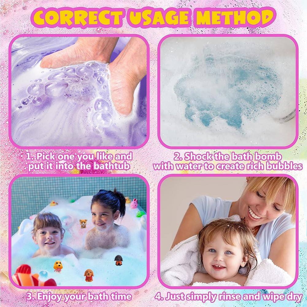 Bath Bombs for Kids with Surprise inside for Girls Boys Toddlers, 20 Pack Organic Kids Bath Bombs with Puppy Dolls Inside, Kids Safe Handmade Bubble Bath Fizzies, Ideal Birthday Christmas Gift Set