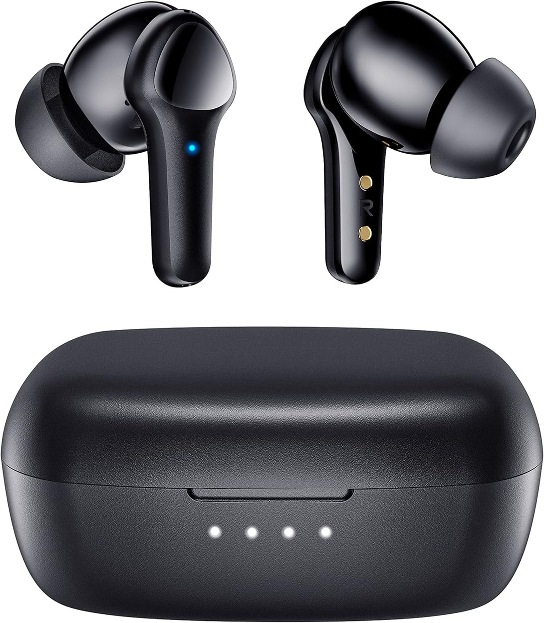 Wireless Earbuds,Bluetooth 5.3 Ear Buds Immersive Sound Hi-Fi Stereo IPX8 Waterproof Headsets Premium Deep Bass Headphones with 4 Mics Call Noise Cancelling Earphones for Ios,Android,Workout - Black