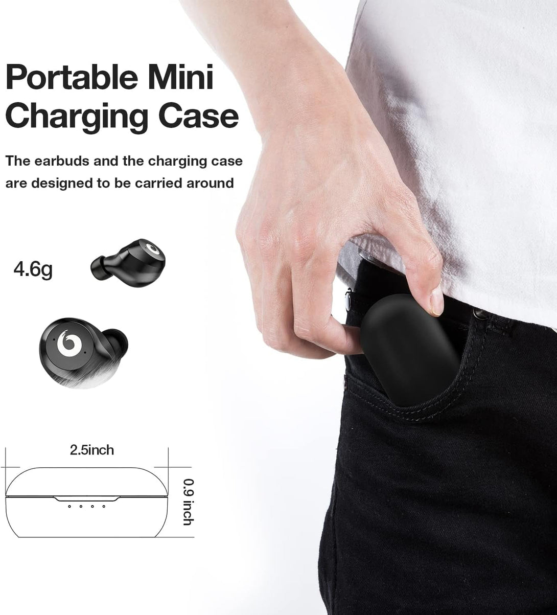 X9 Wireless Earbuds Bluetooth 5.3 Headphones Waterproof Stereo Earphones in Ear Touch Control with Microphone Headset with Deep Bass for Sport, Gaming and Running(Black)