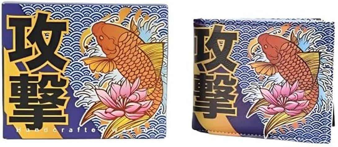 Li Slim Bifold Men’S Wallet – Koi Fish Print Vegan Leather Wallet for Men