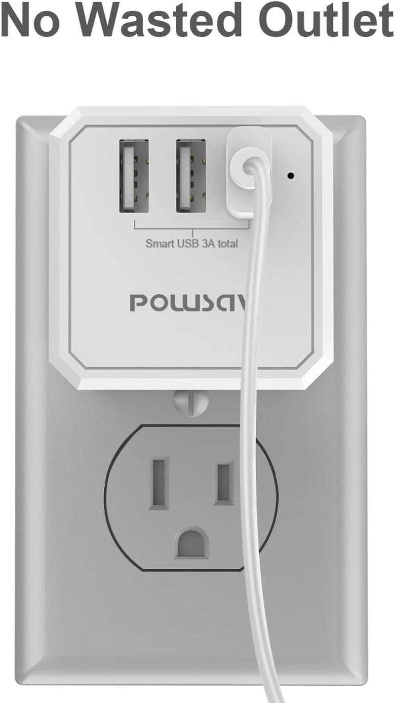 3-Outlet USB Wall Charger and Extender with 3-Way Splitter, ETL Listed - for Home, Office, Cruise Ship