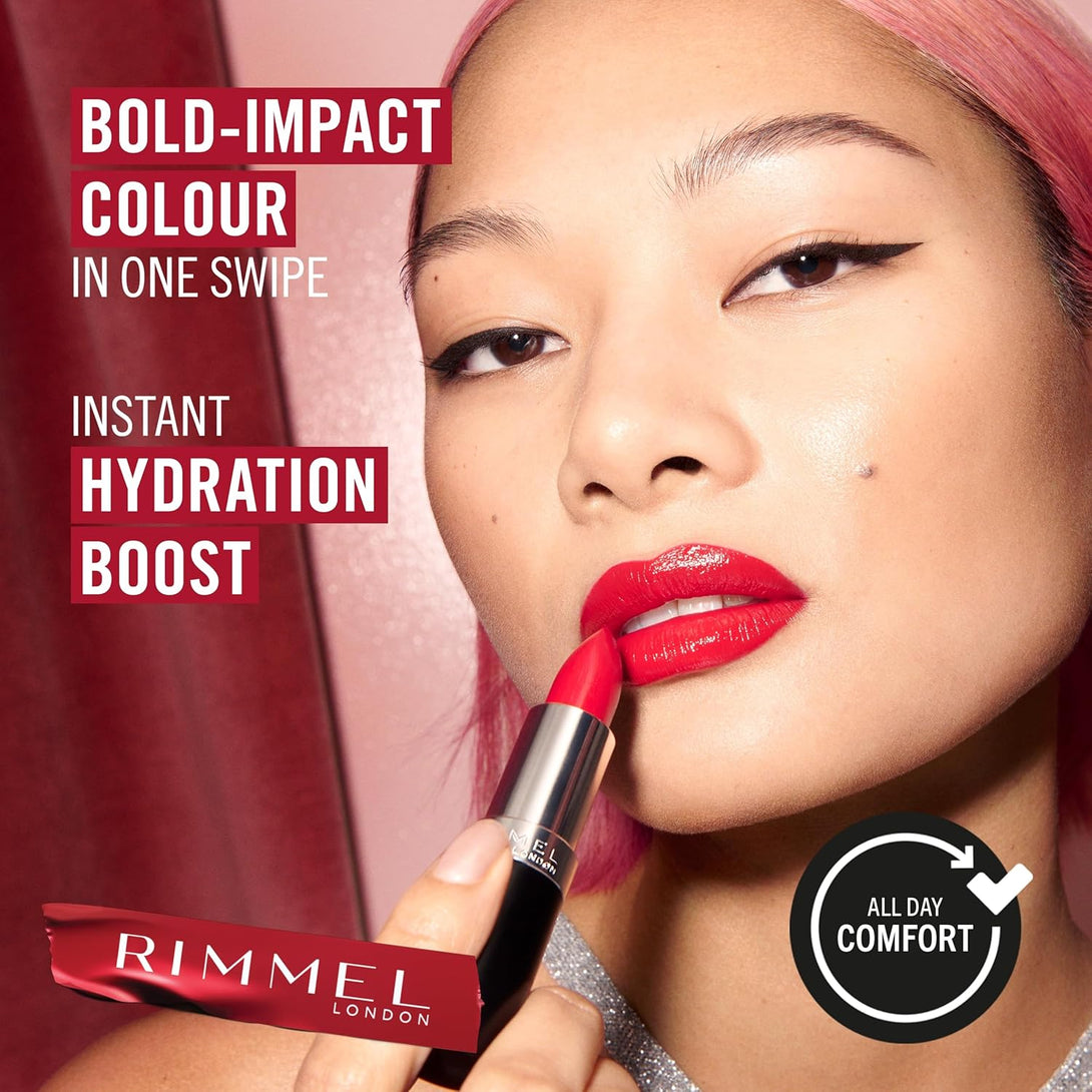 Rimmel Lasting Finish Lipstick - up to 8 Hours of Intense Lip Color with Color Protect Technology and Exclusive Black Diamond Complex - 066 Heather Shimmer, .14Oz