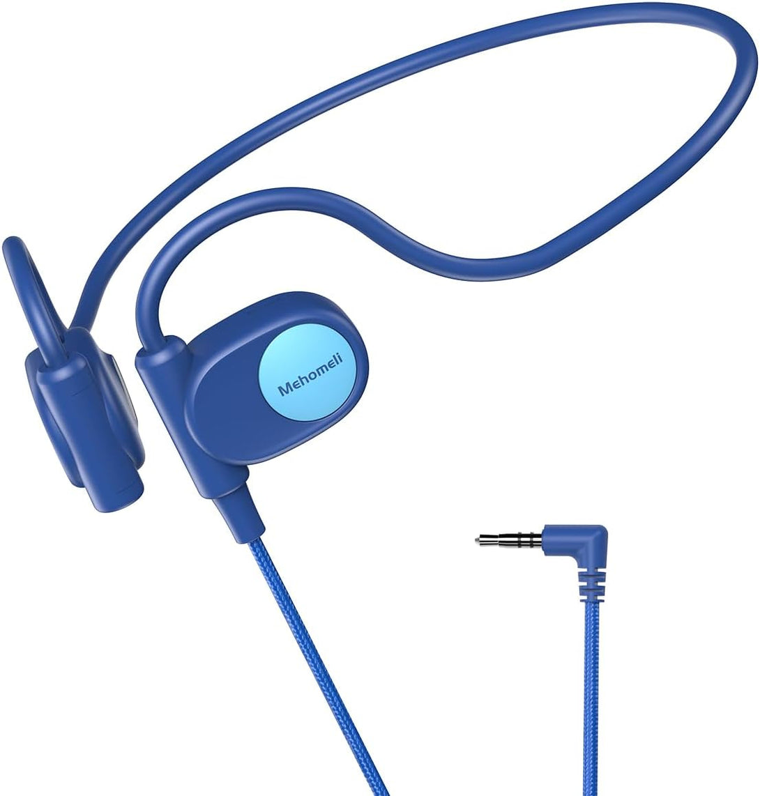 Kid Headphones for School, Air Conduction Open Ear Headphones, 3.5Mm Jack Wired Cord, Ultra-Comfort, Ergonomic and Lightweight Design Perfect for School and Outdoor Activities-Blue