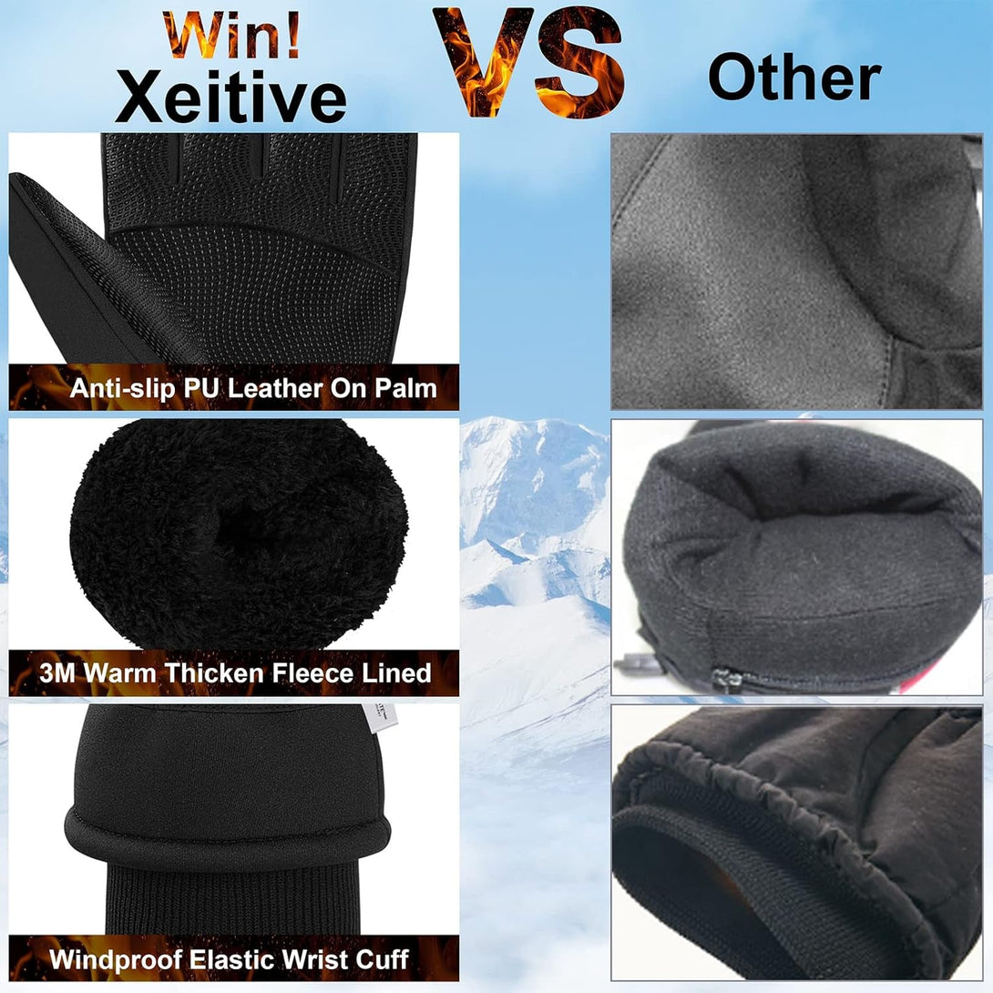 Winter Touchscreen Gloves - Cold Weather Windproof Warm Thermal for Running Cycling Outdoor Activities for Men and Women