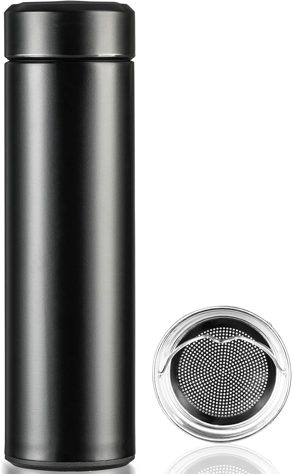PARACITY Insulated Water Bottle, 17 Oz Stainless Steel Water Bottles, Double Wall Vacuum Hot Drinks Thermo, Metal Water Bottle Keeps Hot for 12 Hrs, Cold for 24 Hrs, for Coffee, Tea