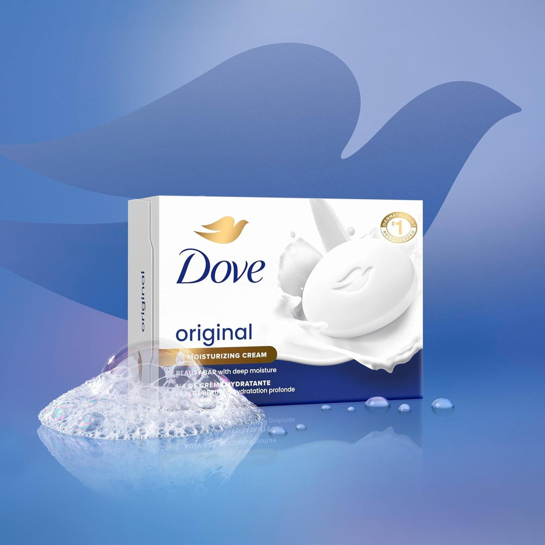 Dove Beauty Bar Gentle Skin Cleanser Moisturizing for Gentle Soft Skin Care Original Made with 1/4 Moisturizing Cream 3.75 Oz, 4 Bars