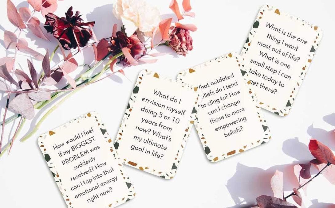 Allura & Arcia Empowering Self Care Questions - 52 Stress Relief Cards for Meditation, Mindfulness, Yoga & Gifts