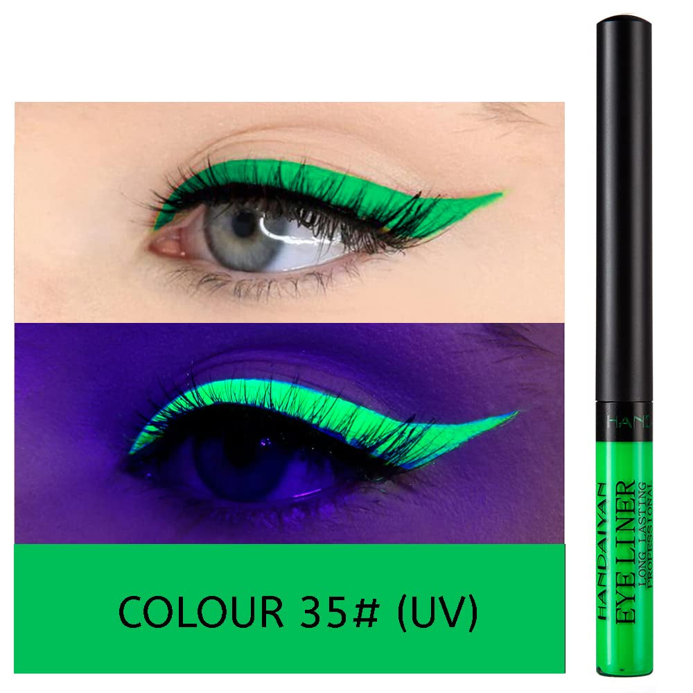 Bestland 12 Colors Matte Liquid Eyeliner Set Colorful UV Neon Eyeliner Pencil Pigmented Waterproof Smudgeproof Long Lasting Eye Liner Xmas Christmas Festival Makeup Gift Kit for Women (Set C)