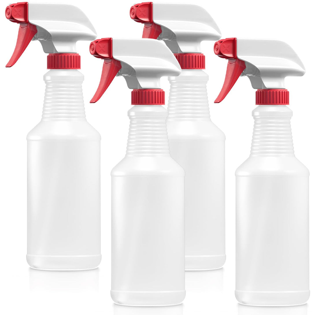 Bar5F 16-Ounce Spray Bottles Heavy-Duty Leak-Proof Plastic Adjustable Nozzle Bathroom Cleaning All-Purpose Gardening Made in USA 4-Pack