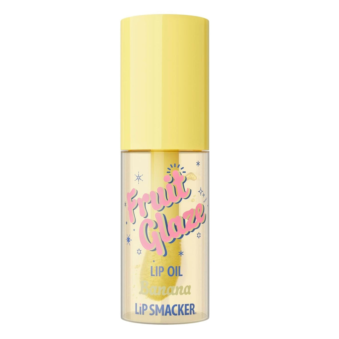 Lip Smacker Fruit Glaze Lip Oil, Ultra-Hydrating & Moisturizing with High-Shine Finish, Plush Applicator for Effortless Glide, Delicious Non-Sticky Flavor - Banana