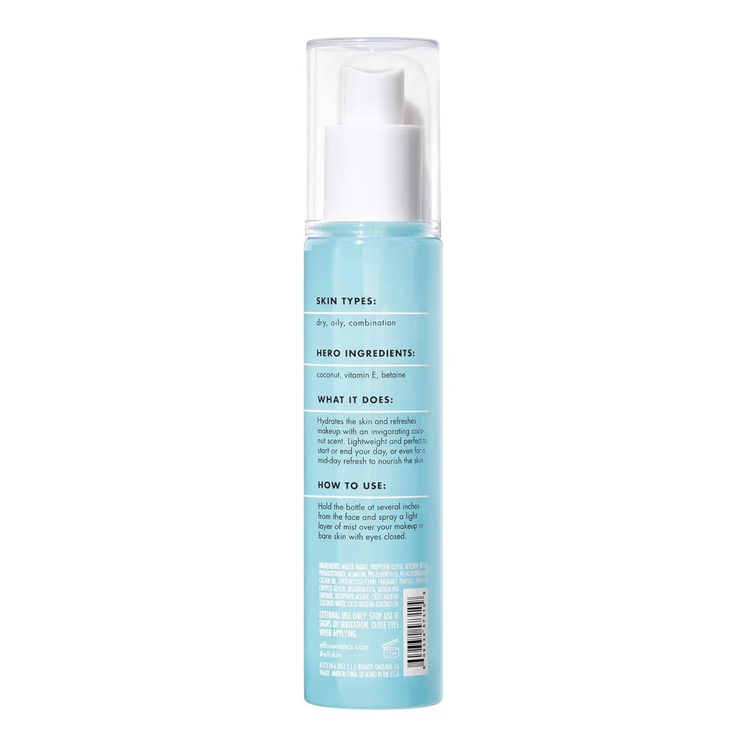 E.L.F. SKIN Holy Hydration! Hydrating Coconut Mist, Refreshes, Soothes & Invigorates Skin, Tropical Scent, 2.7 Fl Oz (Pack of 1)