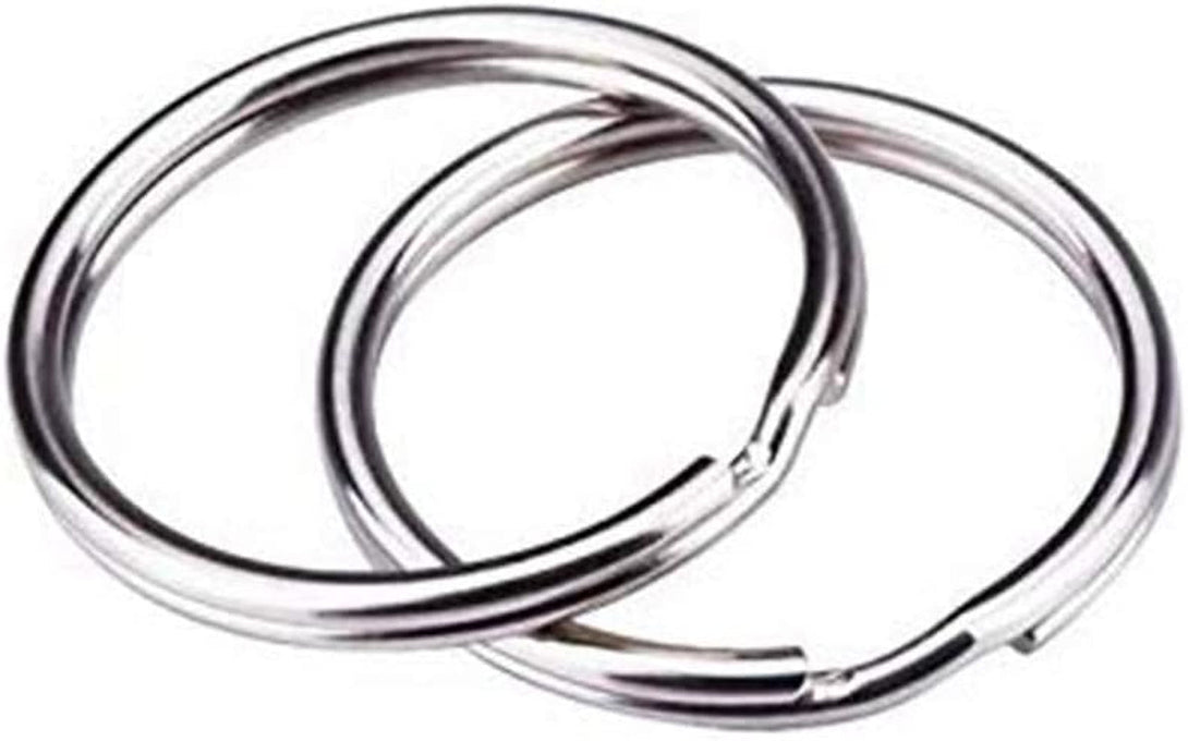 KINGFOREST 100-Pack Split Key Rings (1 Inch/25Mm) - Silver Nickel Metal Keychain Rings for Keys, DIY Crafts, Bags & Accessories - Durable Bulk Keyring Hardware with Smooth Edges