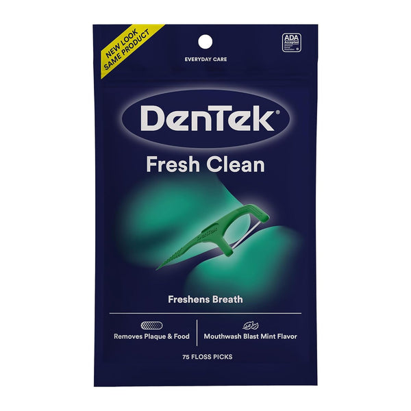 Dentek Fresh Clean Floss Picks, for Extra Tight Teeth, 75 Count