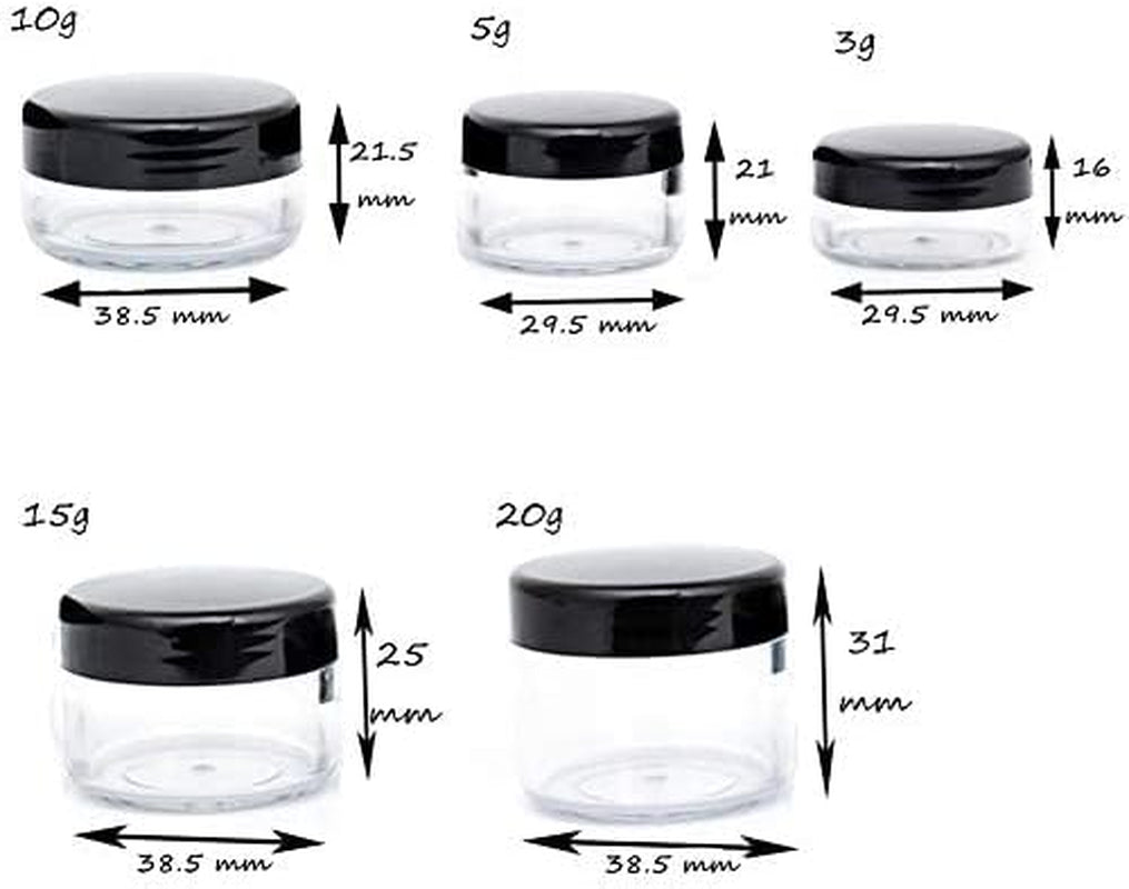 ZEJIA 5 Gram Sample Containers with Lids, 50PCS Mini Makeup Containers, Empty Plastic Travel Cosmetic Containers with Labels