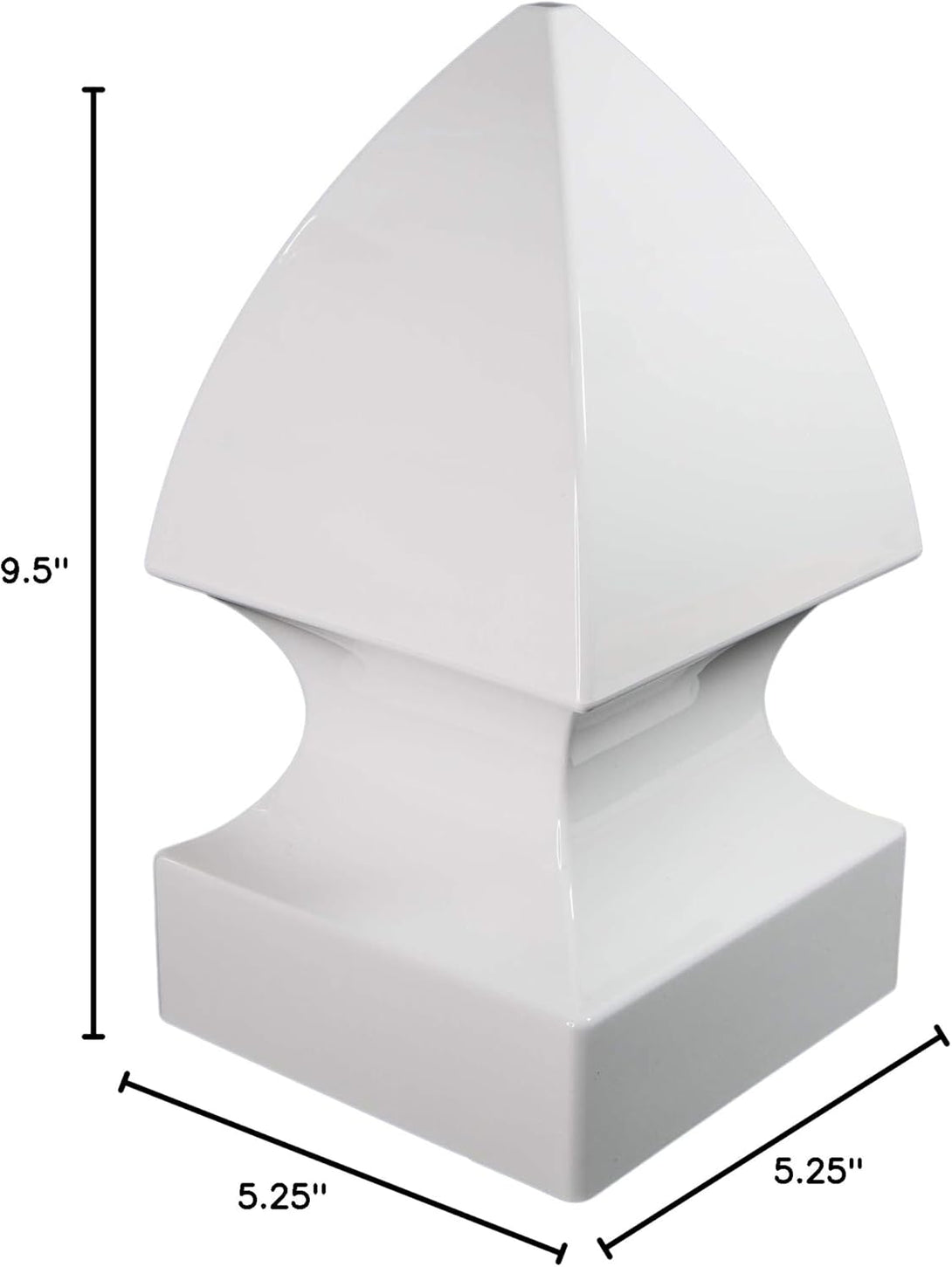 Classy Caps GF655 Gothic PVC Post Cap, for 5" X 5" Vinyl Fence & Deck Posts - White