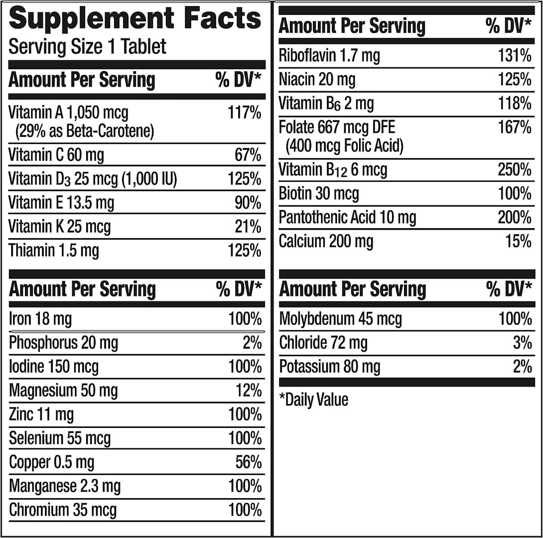 Centrum Adult Multivitamin/Multimineral Supplement with Antioxidants, Zinc, Vitamin D3 and B Vitamins, Gluten Free, Non-Gmo Ingredients - 200 Count