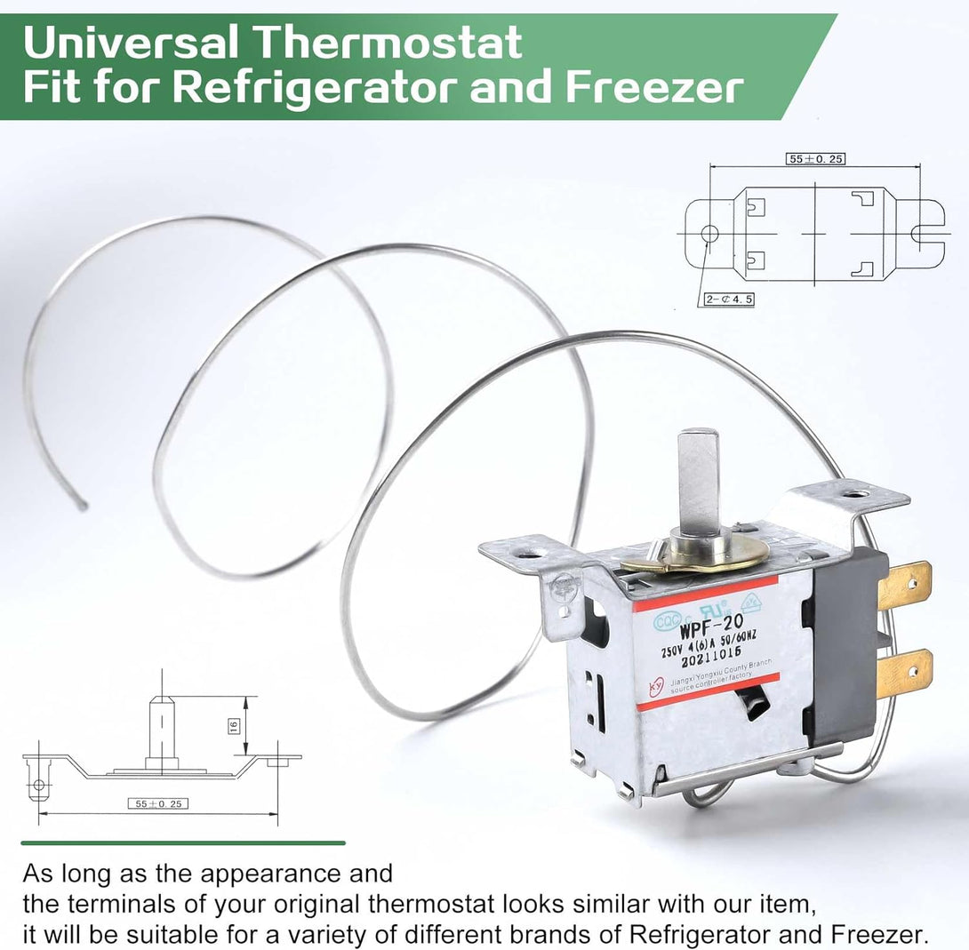 Mini Fridge Thermostat, Universal WPF-20 Freezer Thermostat Controller 2Pin / Compatible with Wpf16 and Wpf18