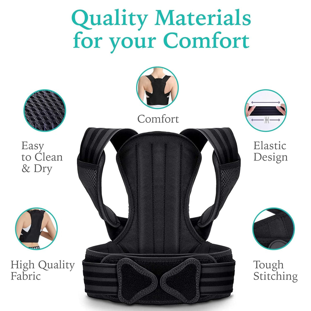 Adjustable Posture Corrector, Back Brace, Posture Trainer, Scoliosis and Hunchback Correction, Back Pain, Spine Corrector (Medium)