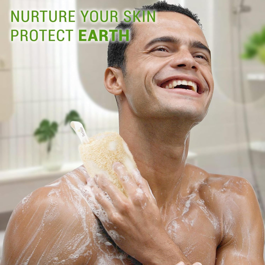 Natural Vietnamese Loofah Sponge, 100% Plant-Based Luffa Exfoliating Body Scrubber for Shower, Multi-Functional for Kitchen, Ideal for Men & Women, Spa & for Pet (Pack 4)