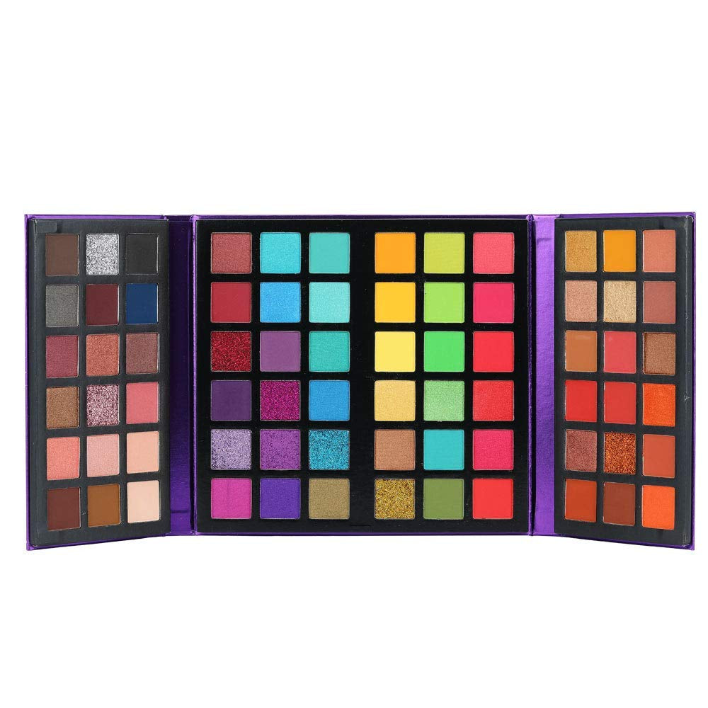 72 Colors Ultra Secret Eyeshadow Palette, 4 In1 Color Board Matte Shimmer Glitter Nude Natural All in One Makeup Palette Blendable Pigmented Make up Eye Shadow Pallet Gift Kit