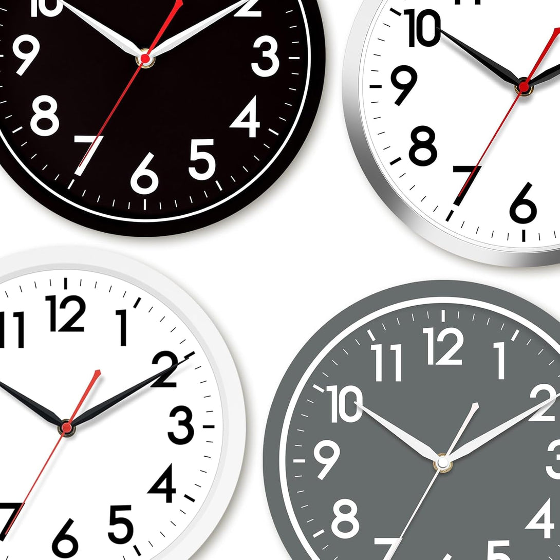 AKCISOT Wall Clock Modern Black Silent Non Ticking Wall Clocks Battery Operated 12 Inch, Small Analog Classic Clock Decorative for Bedroom, Kitchen, Home Office, Bathroom, School, Living Room