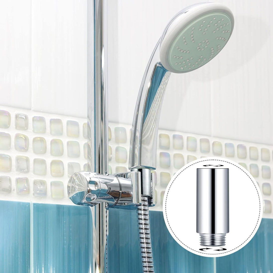 Amylove 2 Pcs Shower Head Extension Arm Stainless Steel Shower Pipe Extension 1/2Pt Male to 1/2Pt Female Thread Cast Pipe Fitting Coupler Adapter(2 Inch)