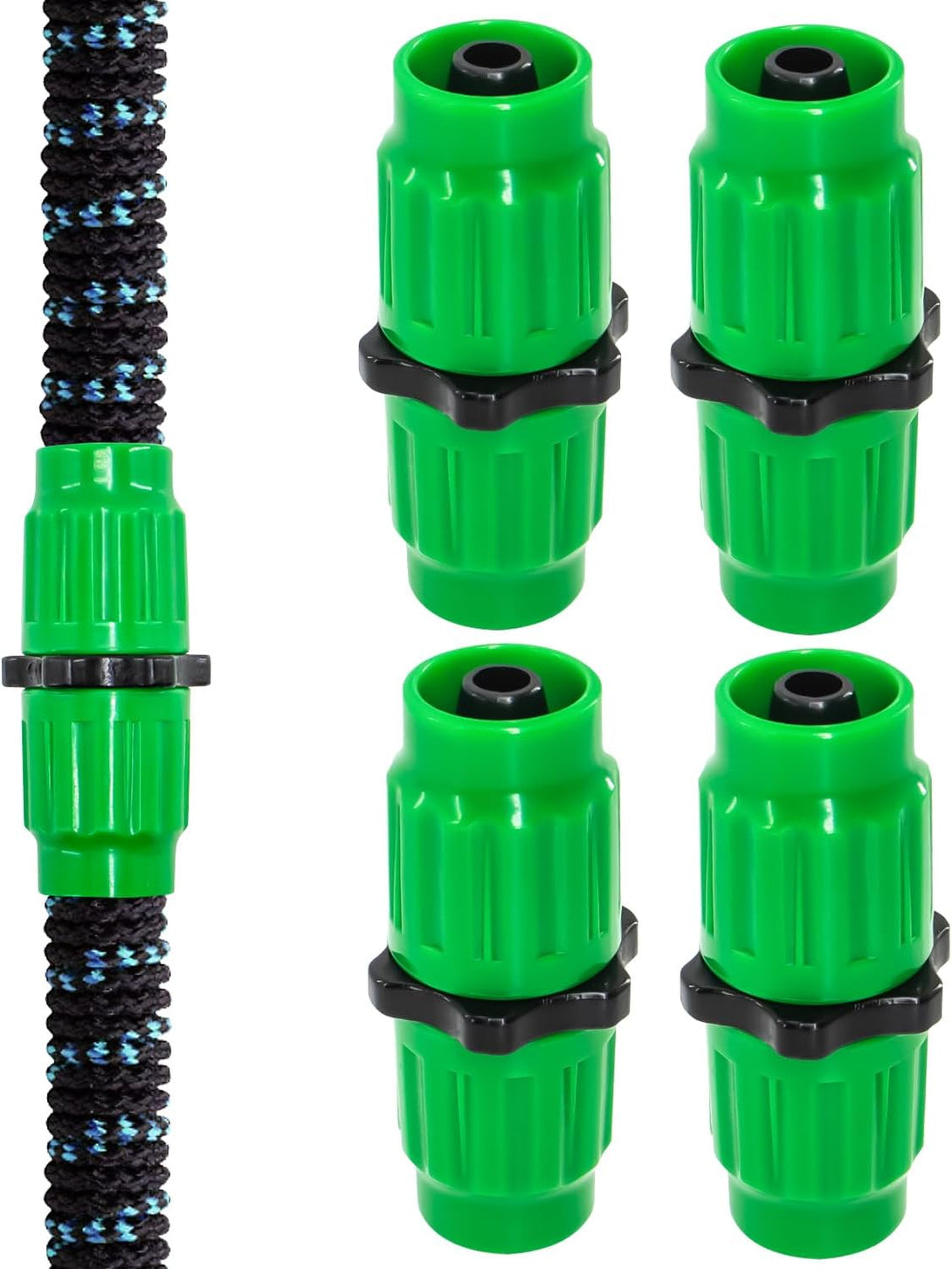 4 Pack Easy Install Hose Repair Kit,Greener Plastic Hose Repair Accessories for 3/4" or 5/8" Garden Hose Fittin