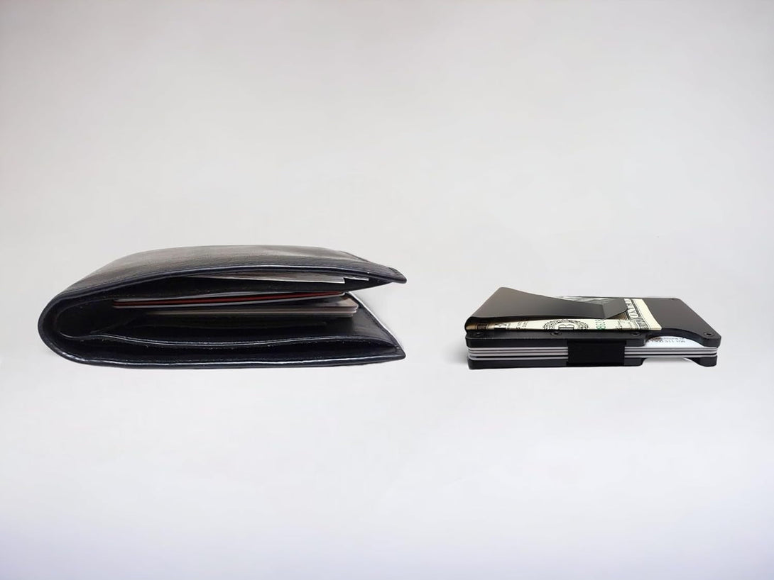 ROVE - Money Clip - RFID Blocking Aluminium Enhanced Minimalistic Compact Wallet (Matt Black)