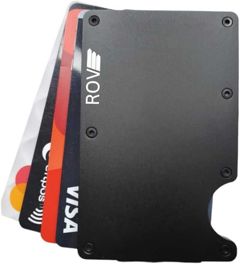 ROVE - Money Clip - RFID Blocking Aluminium Enhanced Minimalistic Compact Wallet (Matt Black)
