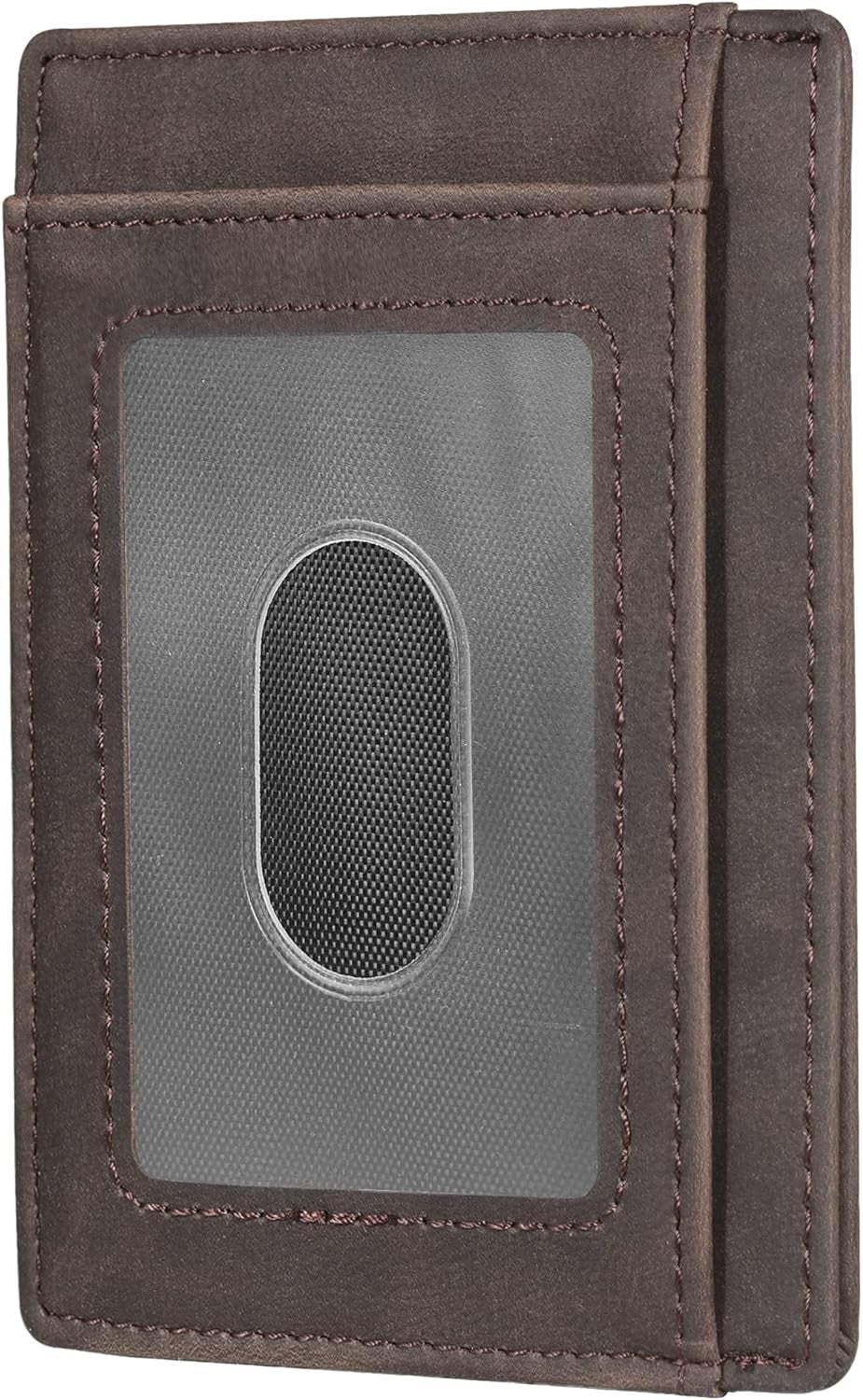 Travelambo Slim Wallet Front Pocket Minimalist Leather RFID Blocking Medium Size
